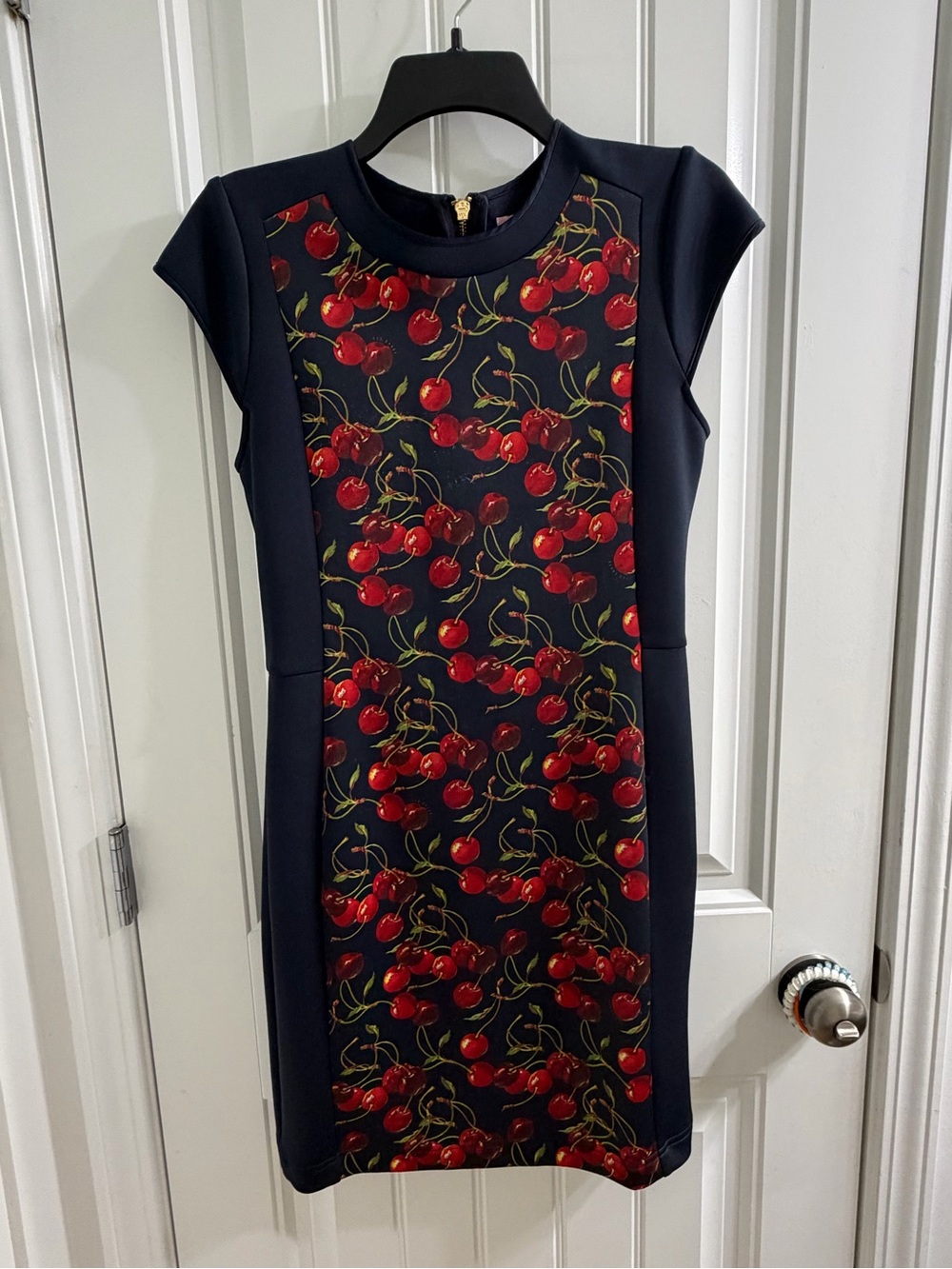 Ted Baker Navy Mini Dress with Red Cherry Print